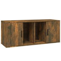 Tv-meubel 100x35x40 cm bewerkt hout gerookt eikenkleurig - thumbnail