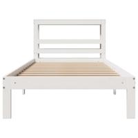 Bedframe met hoofdeinde zonder matras 90x200 cm wit - thumbnail