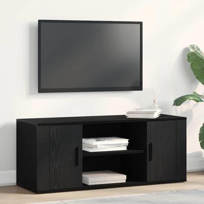 TV-kast Zwart eiken 100 x 35 x 40 cm Bewerkt hout