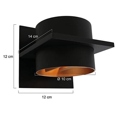 Steinhauer Zwarte wandspotMuro cilinder - 3366ZW