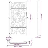 Poort met sporenontwerp 105x180 cm weervast staal - thumbnail