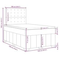 Boxspring met matras stof lichtgrijs 120x190 cm - thumbnail
