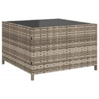 Tuinbank met tafel en kussens L-vormig poly rattan grijs - thumbnail
