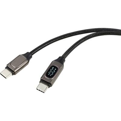 Renkforce USB-kabel USB 2.0 USB-C stekker, USB-C stekker 1.00 m Zilver (metallic) RF-6249318