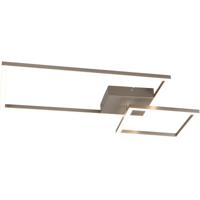 LED Plafondlamp - Plafondverlichting - Trion Pado - 25W - Warm Wit 3000K - Dimbaar - Rechthoek - Mat Nikkel - Aluminium - thumbnail