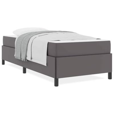 Bedframe met matras met matras Grijs 90 x 200 cm Kunstleer