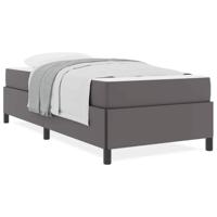 Bedframe met matras met matras Grijs 90 x 200 cm Kunstleer - thumbnail