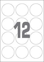 A4 etiketten 60 mm rond wit 100 vel Sorex - thumbnail