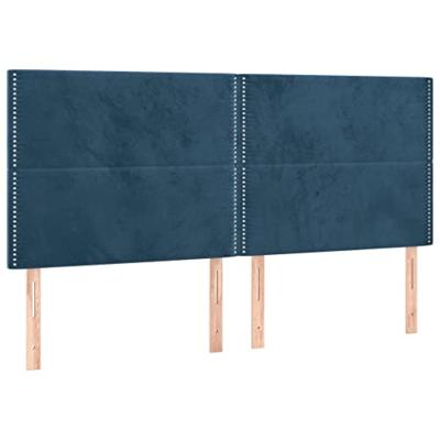 Bedframe zonder matras 200x200 cm fluweel donkerblauw