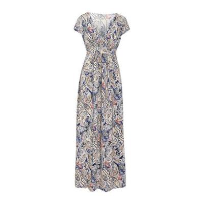 Cassis maxi jurk met all over print blauw Cassis maxi jurk met all over print blauw