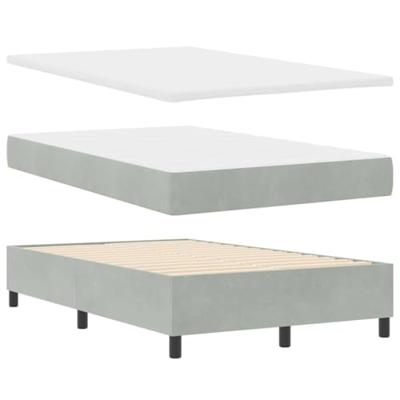 Boxspringbed met matras en LED fluweel lichtgrijs 120x200 cm