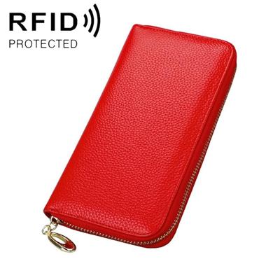 906 Antimagnetic RFID Litchi Texture Women Large Capacity Hand Wallet Purse Phone Bag with Card Slots(Red) 906 Antimagnetic RFID Litchi Texture Women Large Capacity Hand Wallet Purse Phone Bag with Card Slots(Red)