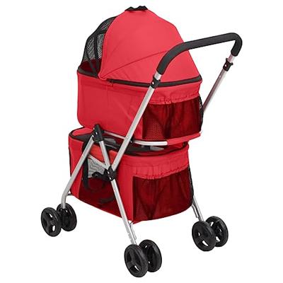 VidaXL Hondenwagen 2-laags inklapbaar 83x48x97 cm oxford stof rood - thumbnail