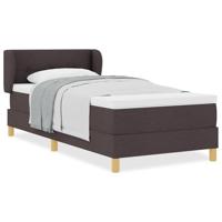 Boxspringbed met matras creme 90x200 cm stof Donkerbruin - thumbnail