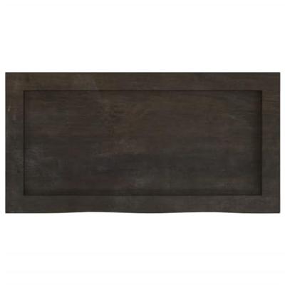 Wastafelblad 60x30x4 cm behandeld massief hout donkergrijs Wastafelblad 60x30x4 cm behandeld massief hout donkergrijs