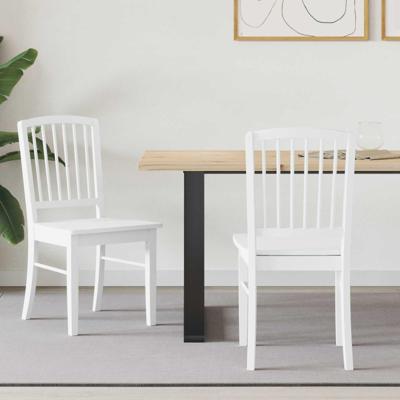 Eettafelstoelen 2 pcs Wit 50 x 52,5 x 91 cm Massief Rubberhout