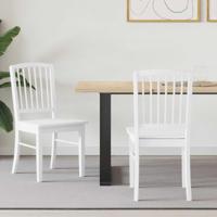 Eettafelstoelen 2 pcs Wit 50 x 52,5 x 91 cm Massief Rubberhout - thumbnail