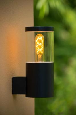 Lucide FEDOR - Wandlamp Binnen/Buiten - 1xE27 - IP44 - Zwart