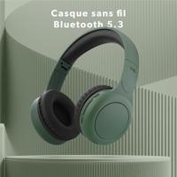 T'nB - Tonality over-ear Bluetooth-hoofdtelefoon, schuimrubberen pads, batterijduur 24 uur, 3,5 mm jack kabel inbegrepen - saliegroen - thumbnail