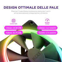 NZXT F140 RGB DUO - 140mm RGB Fan - Twin - Black - thumbnail