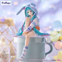Hatsune Miku Noodle Stopper PVC Statue Hatsune Miku Rabbit Ear Hood Pajama Blue Color Ver. 14 cm - thumbnail