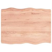 Tafelblad natuurlijke rand 80x60x(2-6) cm eikenhout lichtbruin - thumbnail