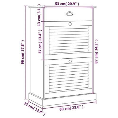 VidaXL Schoenenkast vigo 60x35x96 cm massief grenenhout grijs