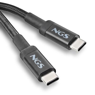 NGS KNOT 65W-3-3m USB C naar USB C kabel, 65W snel opladen, 480Mbps dataoverdracht, hoge duurzaamheid, ideaal voor mobiele telefoons, tablets en laptops