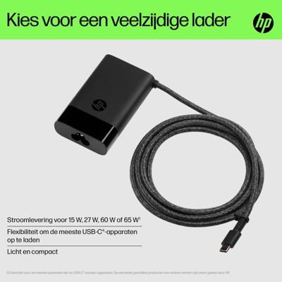 HP USB-C 65W Laptop Charger Laptop netvoeding 65 W 5 V, 9 V, 12 V, 15 V, 20 V