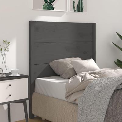 Hoofdbord 81x4x100 cm massief grenenhout grijs