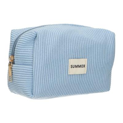 Traveller Beautybag rib waterdicht blauw 20cm x 11,5cm Traveller Beautybag rib waterdicht blauw 20cm x 11,5cm