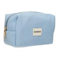 Traveller Beautybag rib waterdicht blauw 20cm x 11,5cm - thumbnail