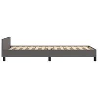 Bedframe met hoofdbord kunstleer grijs 90x190 cm - thumbnail