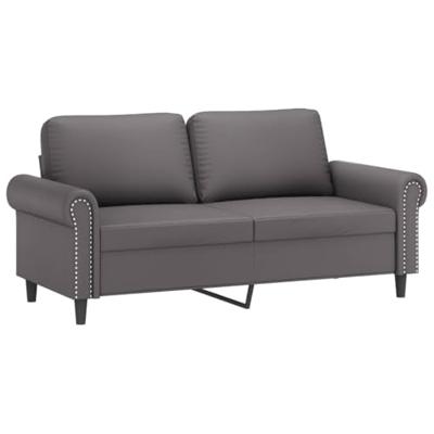 Tweezitsbank 140 cm kunstleer grijs
