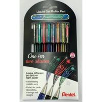 Gelschrijver pentel k110 dual m metallic 8st ass - thumbnail