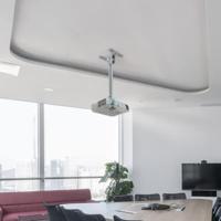 Manhattan 424851 Beamer-plafondbeugel Kantelbaar, Draaibaar Afstand vloer-plafond (max.): 77 cm Zilver - thumbnail