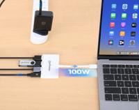 Manhattan 168434 USB 3.1 Gen 1-hub Met USB-C stekker Wit - thumbnail