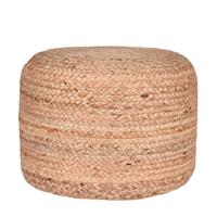 LABEL51 Poef gevlochten jute naturel - thumbnail