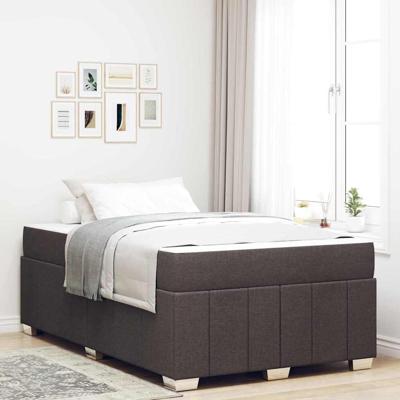 Bedframe met matras Donkerbruin 120 x 200 cm Stof