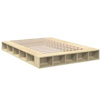 Bedframe bewerkt hout sonoma eikenkleurig 160x200 cm - thumbnail