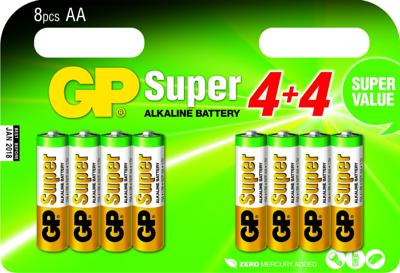 GP Alkaline Super AA 1.5V 4+4