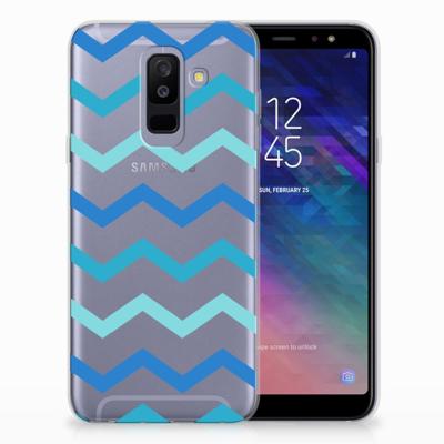 Samsung Galaxy A6 Plus (2018) TPU bumper Zigzag Blauw Samsung Galaxy A6 Plus (2018) TPU bumper Zigzag Blauw