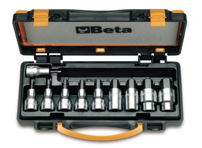Beta 10-delige set schroevendraaierdoppen voor binnenzeskant schroeven (art. 920PE) in kistje 920PE/C10 - 009200443
