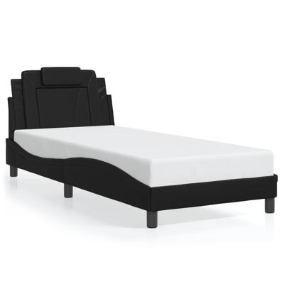 Bedframe met LED-verlichting kunstleer zwart 90x190 cm