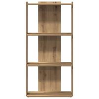Boekenkast 3-laags 60x30x120 cm bewerkt hout artisanaal eiken - thumbnail