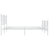 Bedframe met hoofd- en voeteneinde metaal wit 160x200 cm - thumbnail