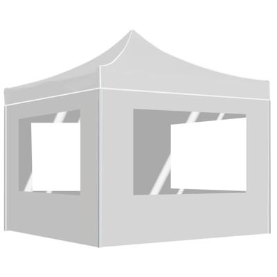 VidaXL Partytent inklapbaar met wanden 3x3 m aluminium wit