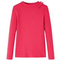 Kindershirt met lange mouwen 128 felroze - thumbnail