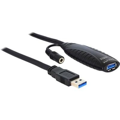 Delock USB-kabel USB 3.0 USB-A stekker, USB-A bus 10.00 m Zwart 83415 Delock USB-kabel USB 3.0 USB-A stekker, USB-A bus 10.00 m Zwart 83415
