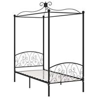 VidaXL Hemelbedframe metaal zwart 100x200 cm - thumbnail